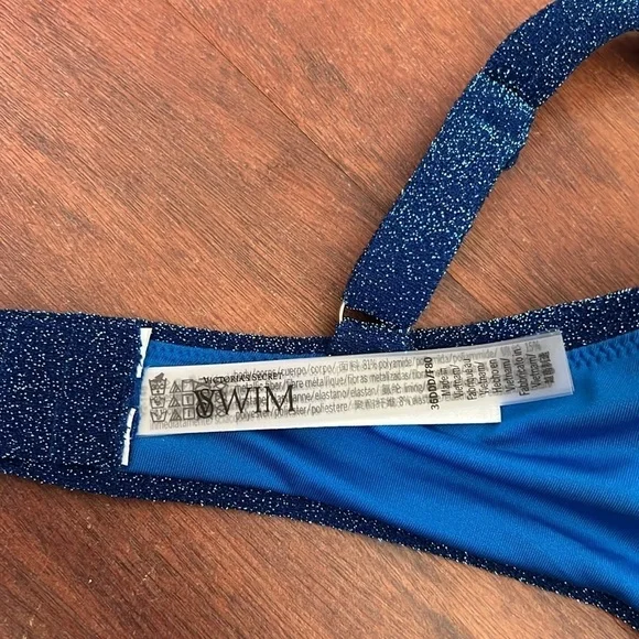 VS Swim Shimmer Icon Push-Up Bikini Top size 36DDD blue sparkle underwire - Picture 13 of 13